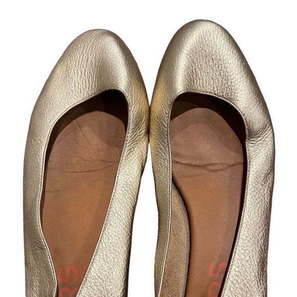 Michael Kors Gold Metallic Leather Ballet Flat 7 - Picture 5 of 8